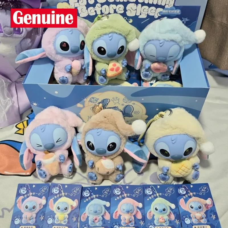 Original Miniso Disney Stitch Iss Etwas vor dem Schlafengehen Serie Vinyl Blind Box Tasche Anhänger Niedliche Puppe Mystery Box Spielzeug Erwachsenengeschenk