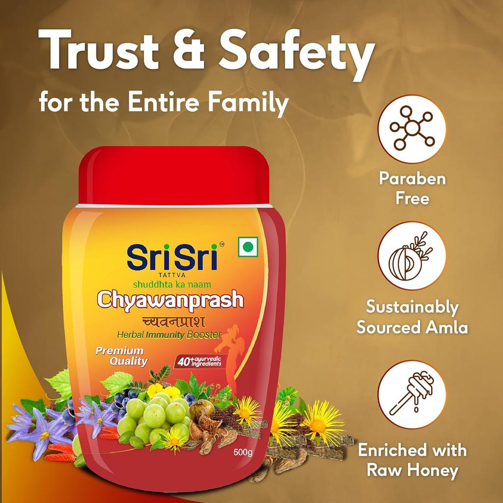 Sri Sri Tattva Chyawanprash Integratore Immunitario Erboristico Con Confezione da 500g Per Forza Vitalità ed Energia