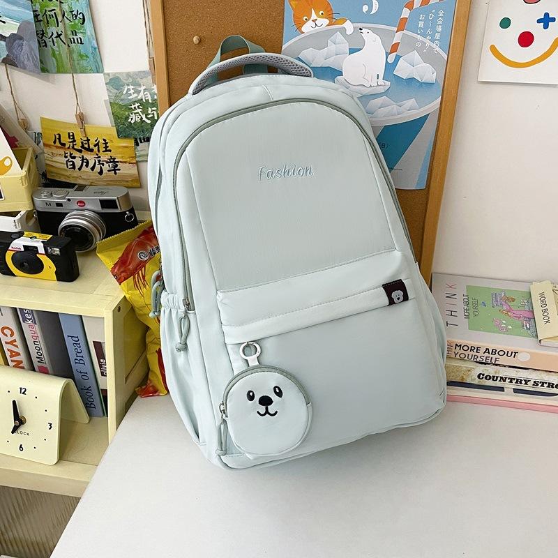 Schoolbag Korean schoolbag for girls, simple large-capacity backpack, junior high school student, high school, primary school student, lightweight 