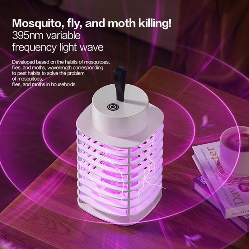 Electric Mosquito Killer Lamp Portable USB Fly Zappers Mosquito Light Household Indoor Outdoor Wall Desktop Wall Hang Dual Use