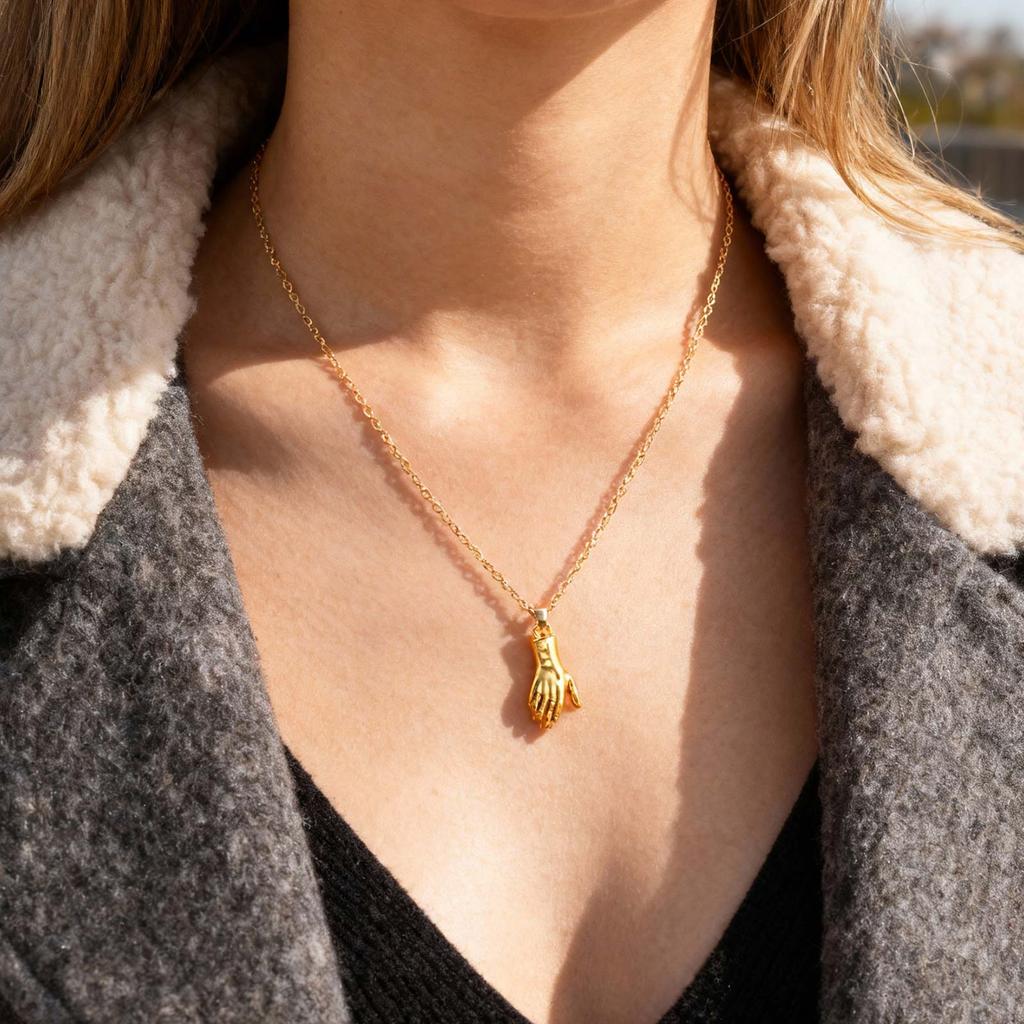 Unique Set Magnetic Attraction Necklace for Couple Hand Pendant Necklace for Women Men Valentine's Day Gift
