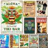 Painting Tiki Bar&Rules Tin Plaque For Pub Music Bar Club Decoration Home Decor Vintage Metal Sign Wall  8x12 Inch