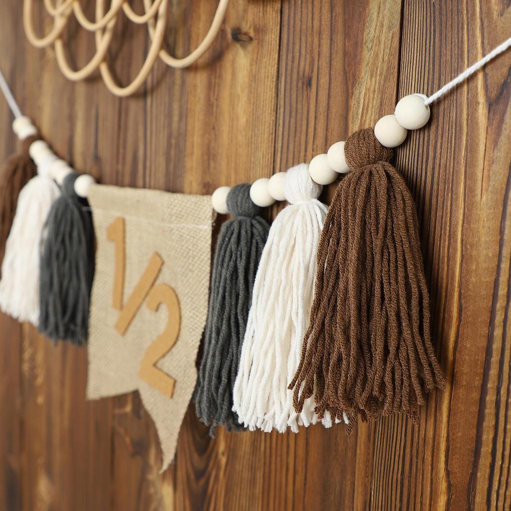 Boho 1st Birthday Party Decoration Banner Photo Prop for Girl Baby Shower Pink Wall Hangings Decorative for Kids Bedroom Gift