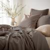 Pillowcase 50x80 cotton satin, dark beige, plain