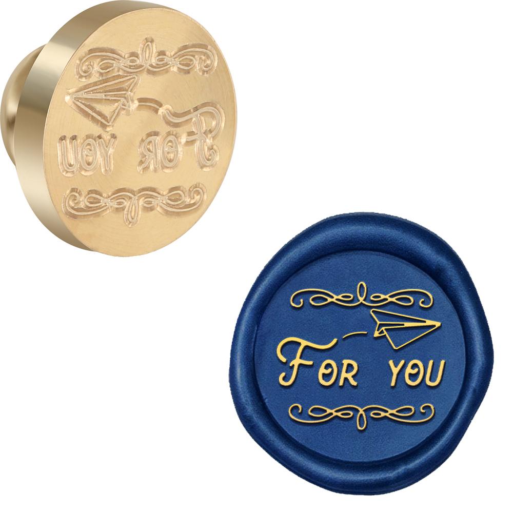 Finest Wine Wax Seal Stamps Brass Head (not included Wax Seal Beads) For You,Open Here,Open me,Good luck 0.98" Removable Round