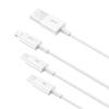 3w1 Kabel przewód Superior Series USB-A - USB-C / iPhone Lightning / micro USB 3.5A 0.5m - biały
