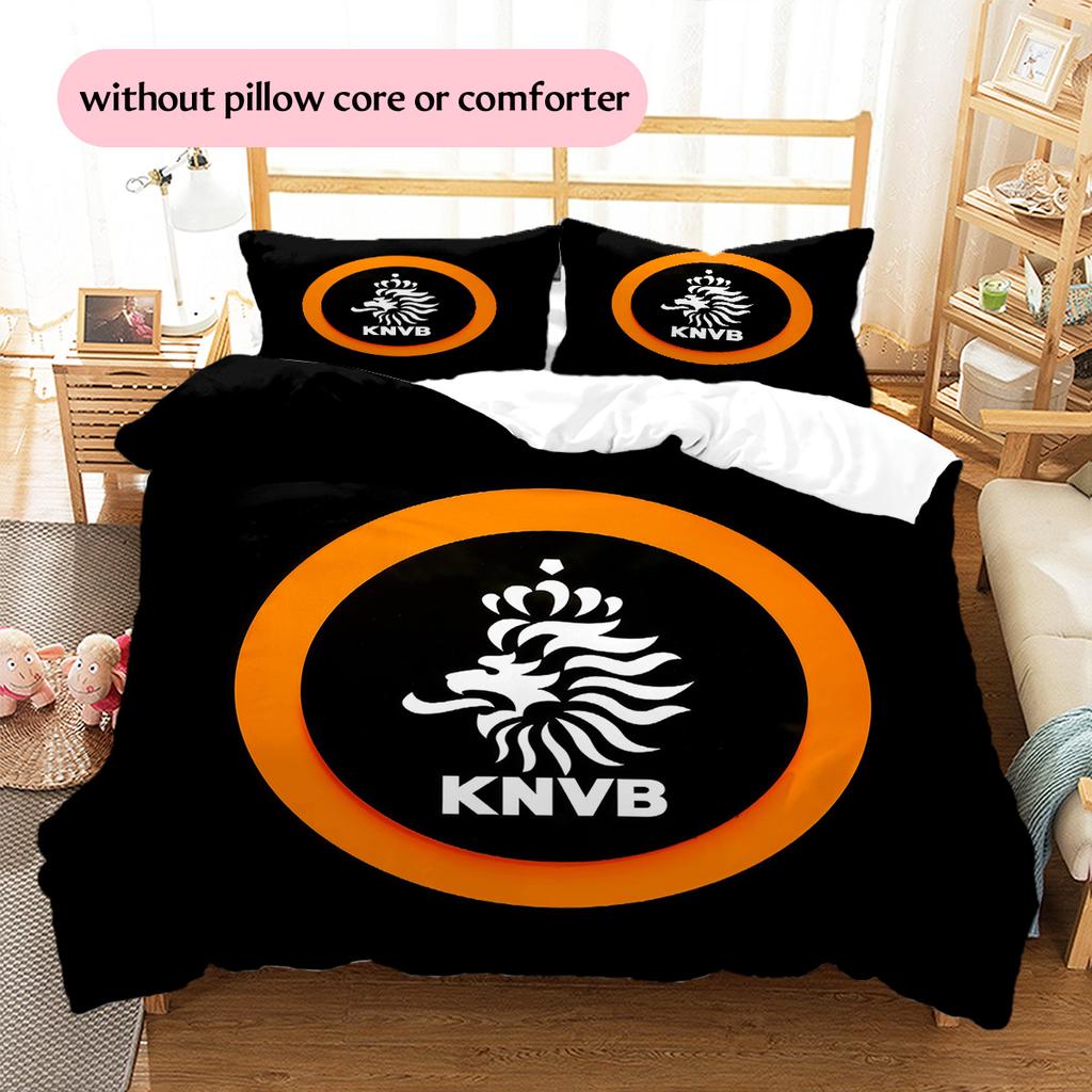 KNVB Muster Bettwäsche Bettdecke Set Heimdekoration Geschenk (1 Bettbezug + 2 Kissenbezüge (ohne Füllung))