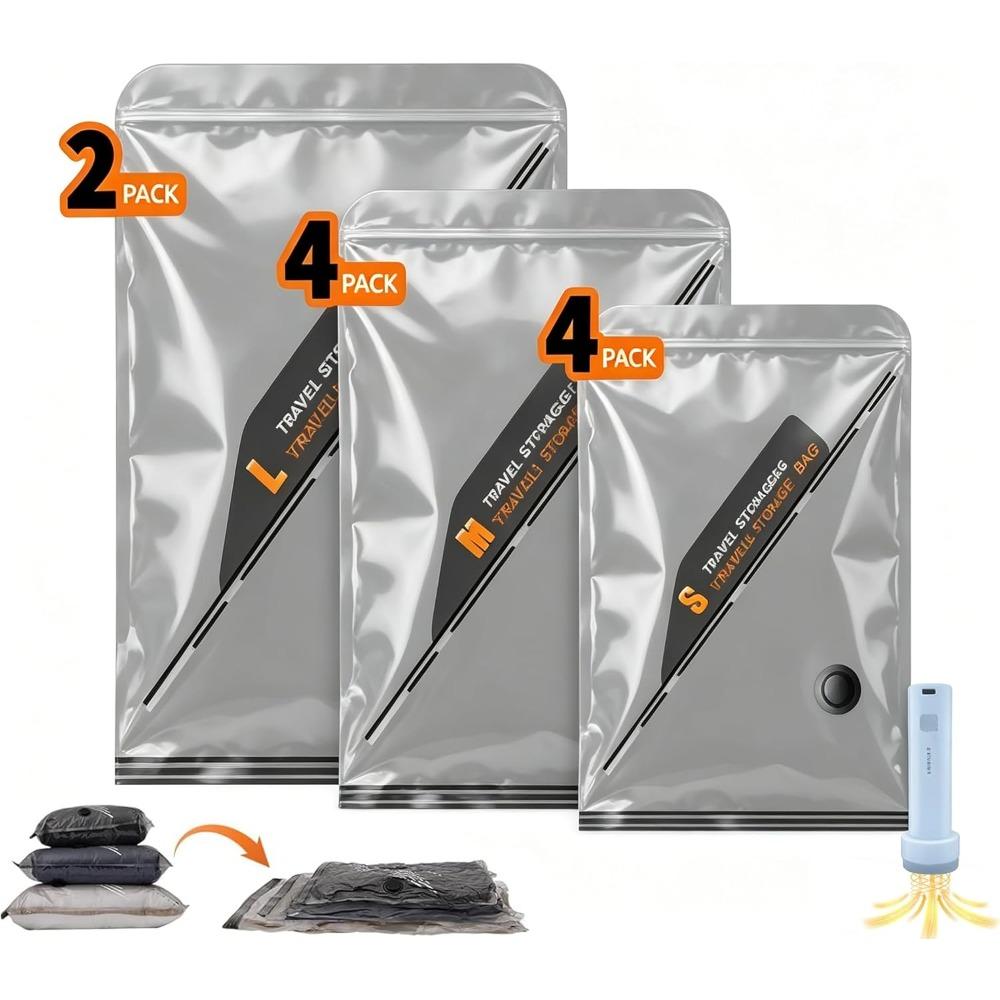 

Travel Vacuum Bags with Cordless Electric Pump, 2026 Upgraded Portable Space Saver Bags, Carry-on Compression for Luggage & Seasonal Storage (10) 10