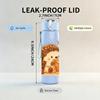 1PC Hedgehog Coffee Autumn Print 750ml Color Plastic Sports Water Bottle Leakproof Flip Straw Lid Suitable for Sports Office Home Use