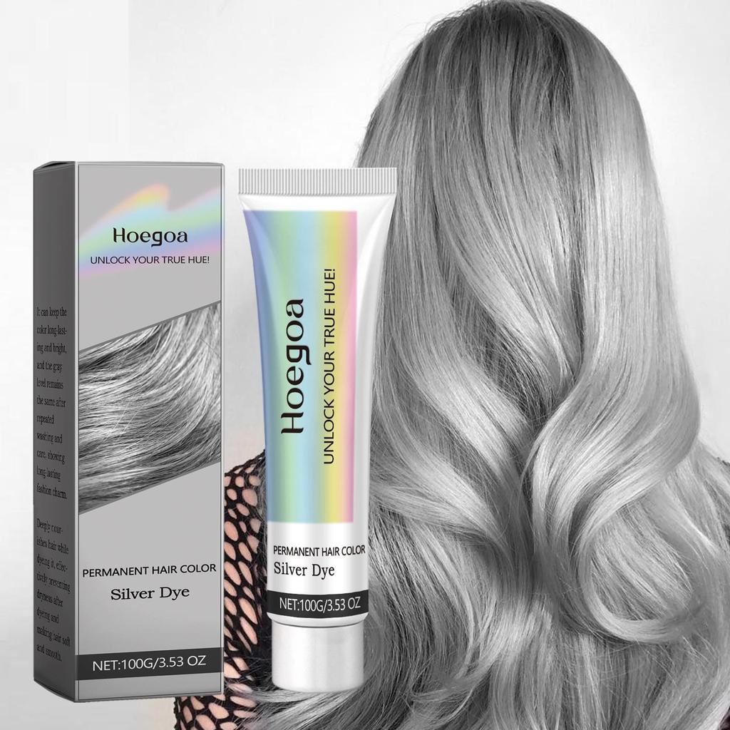 HOEGOA Grey Hair Dye Cream: Long-lasting Hydration, Plant-based Care, Vibrant Trendy Color
