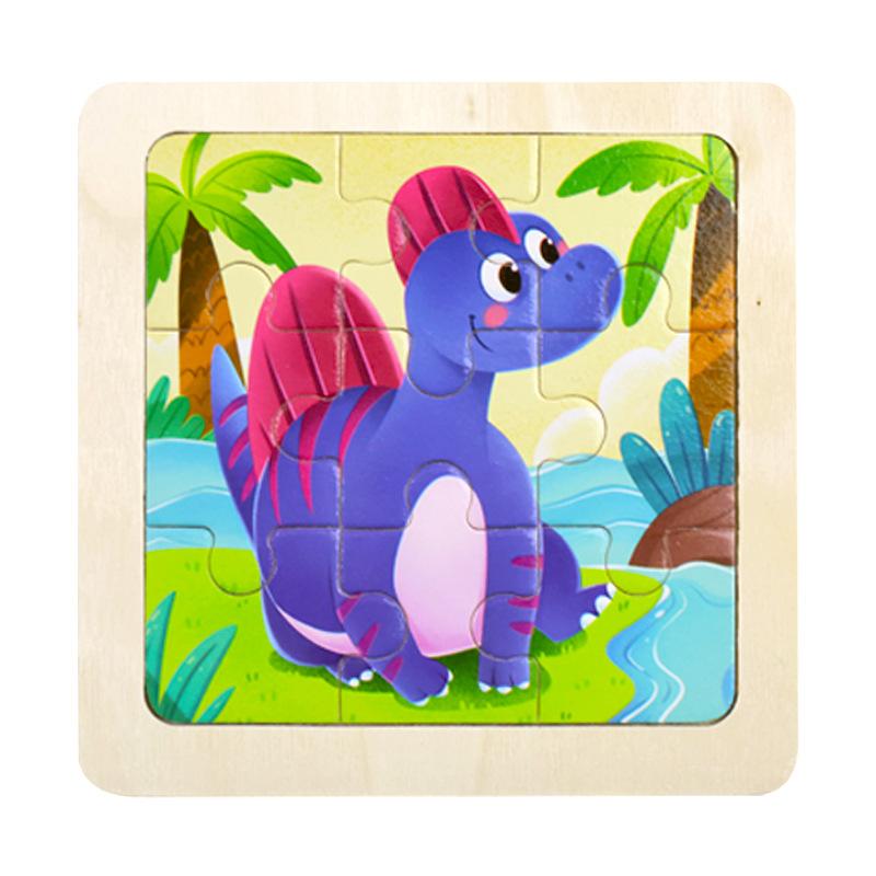 Small Children's 9-piece Wooden Plane Puzzle Cartoon Animation Puzzle Baby Educational Early Education Toy