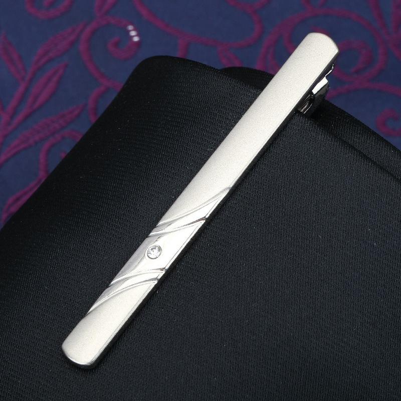 Herren Mode Vielseitige Krawattenklammer Business Anzug Gold Silber Hochzeit Herren und Damen Anstecknadel Koreanische Version Sicherheitskragenclip