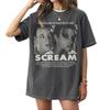 2026 Scream Horror Movie Print Retro T-shirt for Men and Women Summer Pure Cotton Clothing Fashion Gothic Short Sleeved T-shirt