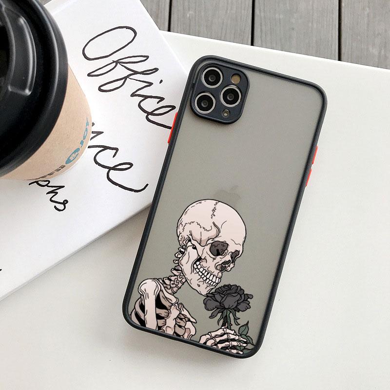Luxury Funny Cute Skeleton Skull Cat Case for iPhone X XS XR 16 15 14 13 12 11 Pro Max SE2 7 8 Plus Shockproof Back Cover Funda