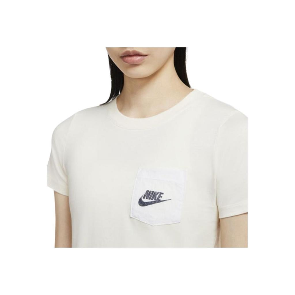 Nike As W Nsw Tee Icon Clash Logo Print Casual Sports Short Sleeve T-Shirt Women Tops Beige CT8855-110