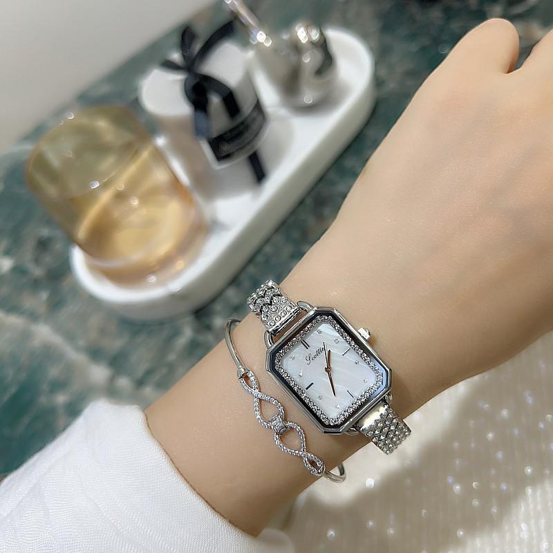 Square Style Fashion Light Luxury Watch Femininity Bracelet Watch Women'S Watch Diamond Strap Women'S Watch