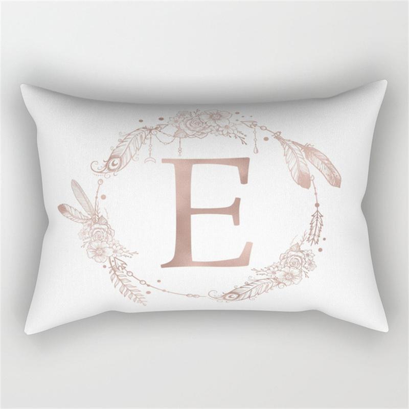 30x50cm English Alphabet A-Z Letter Print Pillowcase Custom Polyester Short PLush Line Sofa Room Home Decoration Cushion Cover