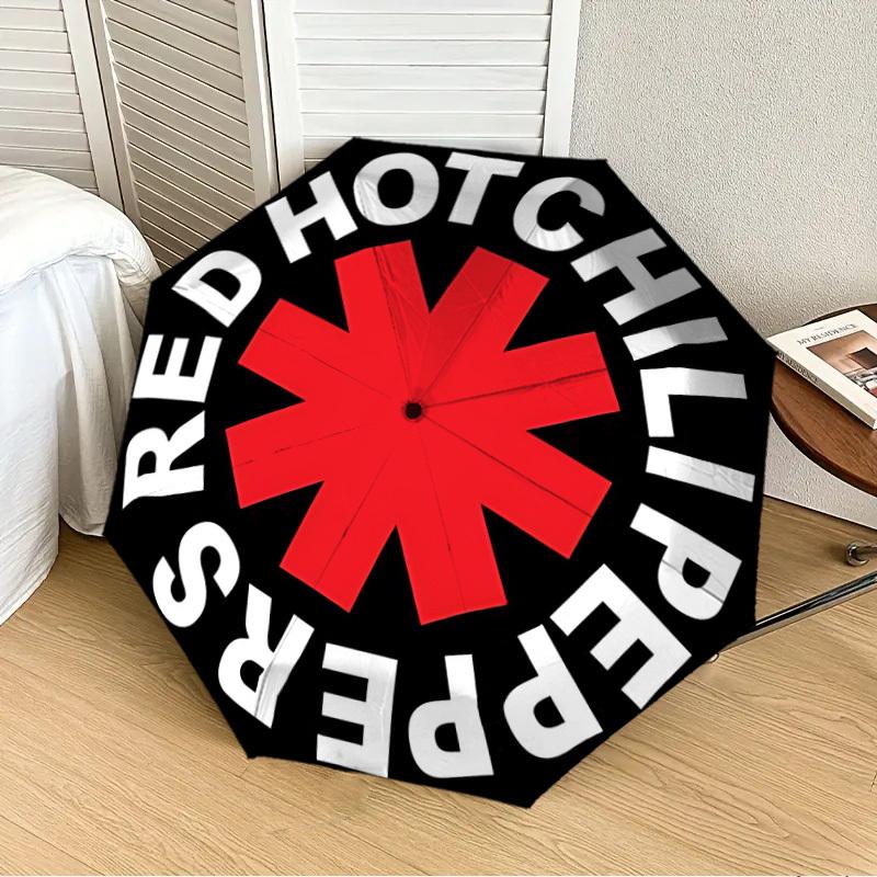 1pc Red Hot Chili Peppers Automatic Open/Close Umbrella, Lightweight Design for Everyone,Durable Canopy yy251014072