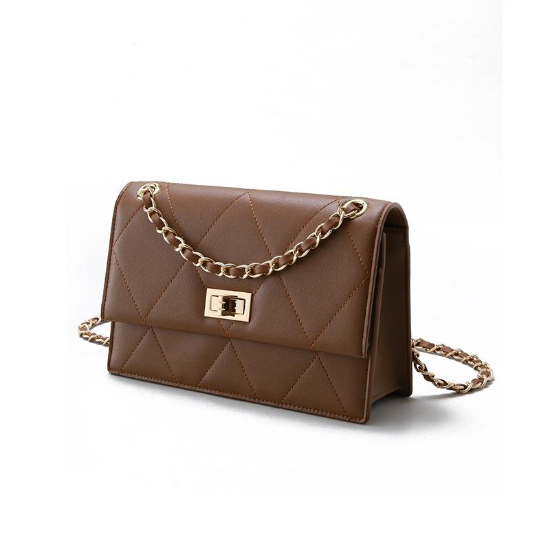 New Leather Niche Retro High-end Diamond Chain Underarm Bag Shoulder Messenger Bag Bag