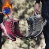 Men Winter Plush Ankle Boots Women Waterproof Plush Snow Boot Men Hiking Shoes Outdoor Sneakers Couple Climbing Trekking Boots