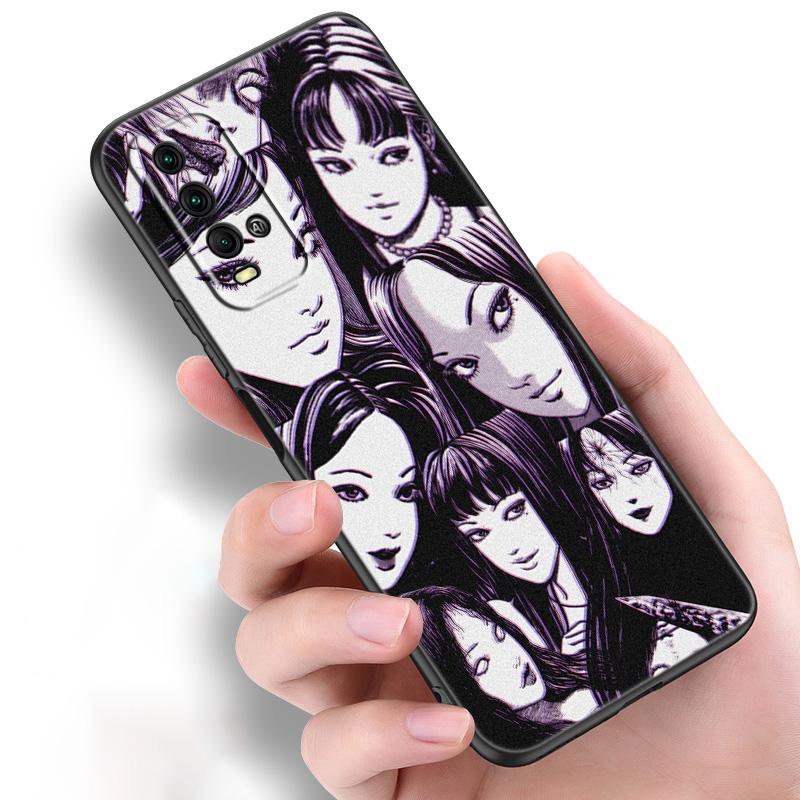 Anime Junji Ito Tees Horror Silicone Phone Case For Xiaomi Redmi Note 11 10 9 8 Pro 11T 10T 10S 9S 8T 9 9A 9C 9T Black Cover