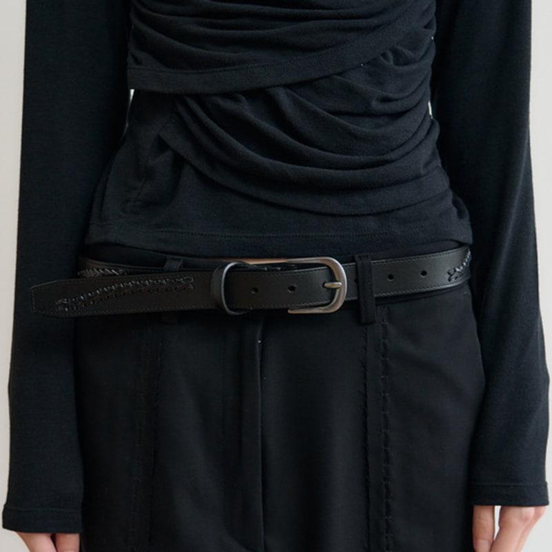 

SIS A Wave Комбинированный ремень из коровьей кожи [черный] FREE