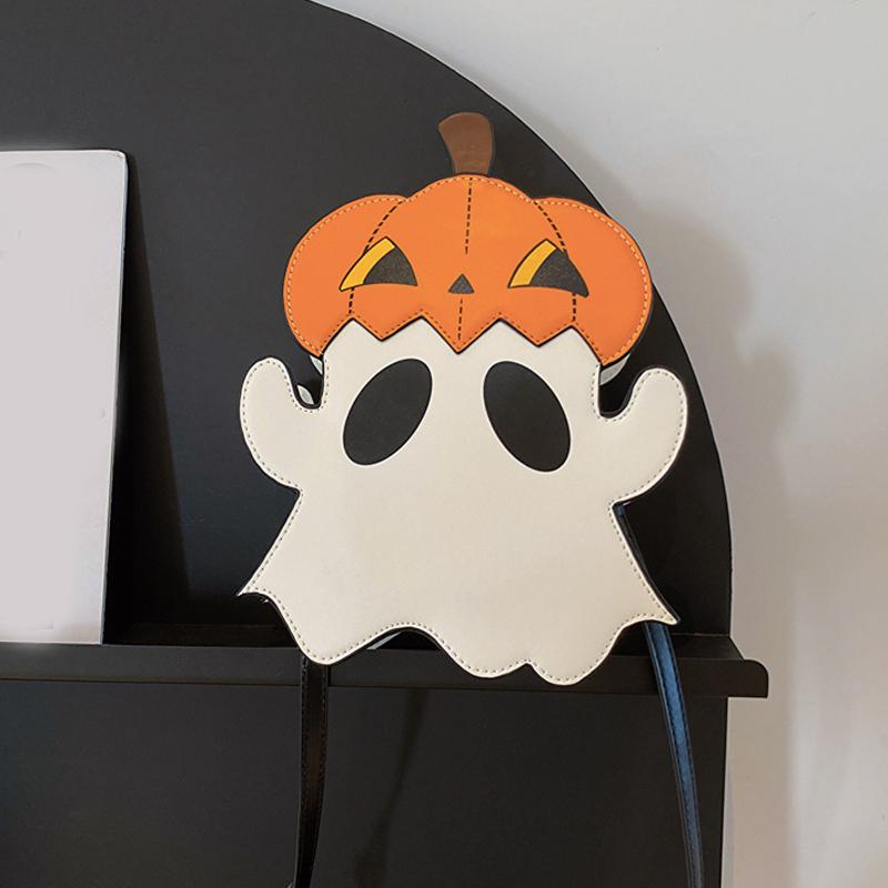 

Хэллоуин Креативные 3D мультяшные кошельки для сотовых телефонов Дизайн тыквы-призрака Милая сумка через плечо Персонализированные сумки через плечо конфетного цвета 22x6x30cm оранжевый