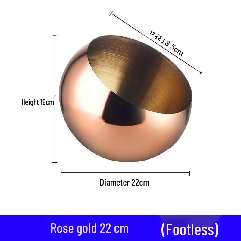 Lainuo Rose Gold Spherical Stainless Steel Sauce Bowl