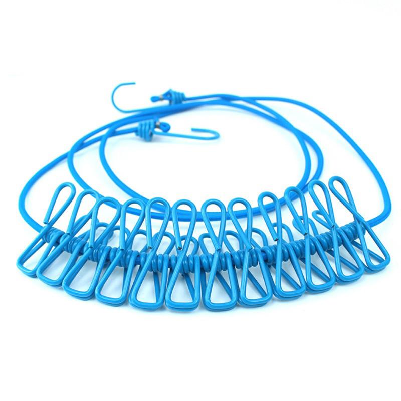 Portable Clothesline With Clips Windproof Non-slip Retractable Laundry Clothes Line For Travel