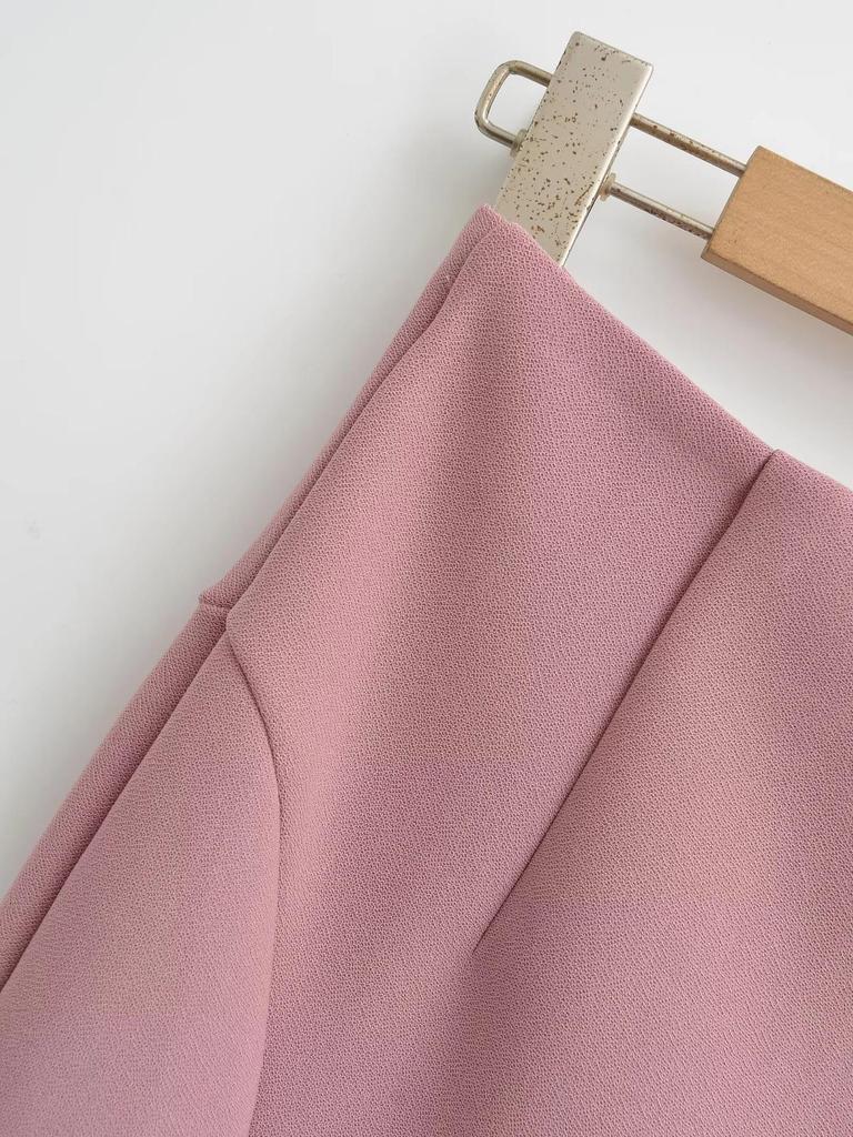 Retro American Slim Fit High-Waisted Midi Pencil Skirt with Back Slit - Women's Autumn Collection