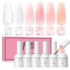 PEACECOLOR Gel Nail Builder Gel Finish Clear Pink Color Gel Set Nail Light Compatible Perfect for DIY Beginners Professionals Gift Idea -