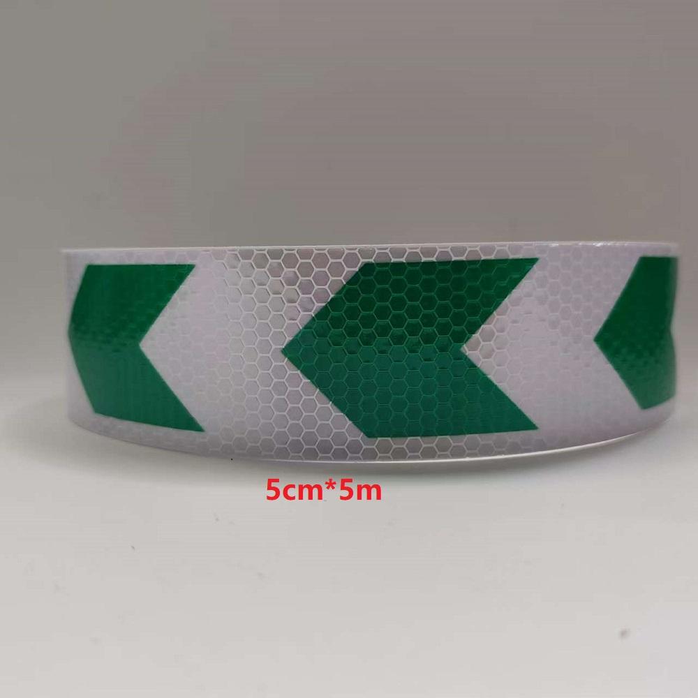 

5 см/10 см/20 см*5 м светоотражающие ленты безопасности со стрелками бело-зеленые самоклеящиеся наклейки водонепроницаемые светоотражающие пленки для автомобиля