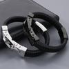 Handmade Braided Leather Wrap Man Bracelet Gold Color Stainless Steel Men's Bracelets with Magnet Clasp Birthday Party Gifts