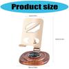 Support de téléphone en métal Support Rotation à 360 degrés Ergonomique Pliable Portable Base en bois de noyer Port de chargement inclus