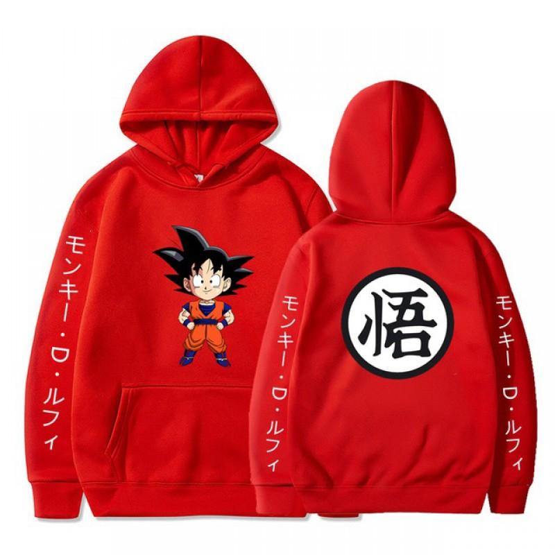 Dragon Ball Anime Hoodie Sweatshirt Teens Men Long Sleeve Fleece Lined Pullover Casual Streetwear