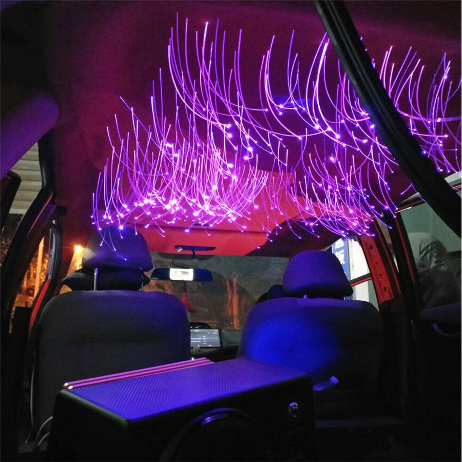 CAR 16W Twinkle RGBW Fiber Optic Light Bluetooth Remote Music Control Star Ceiling 300pcs 2M Cable