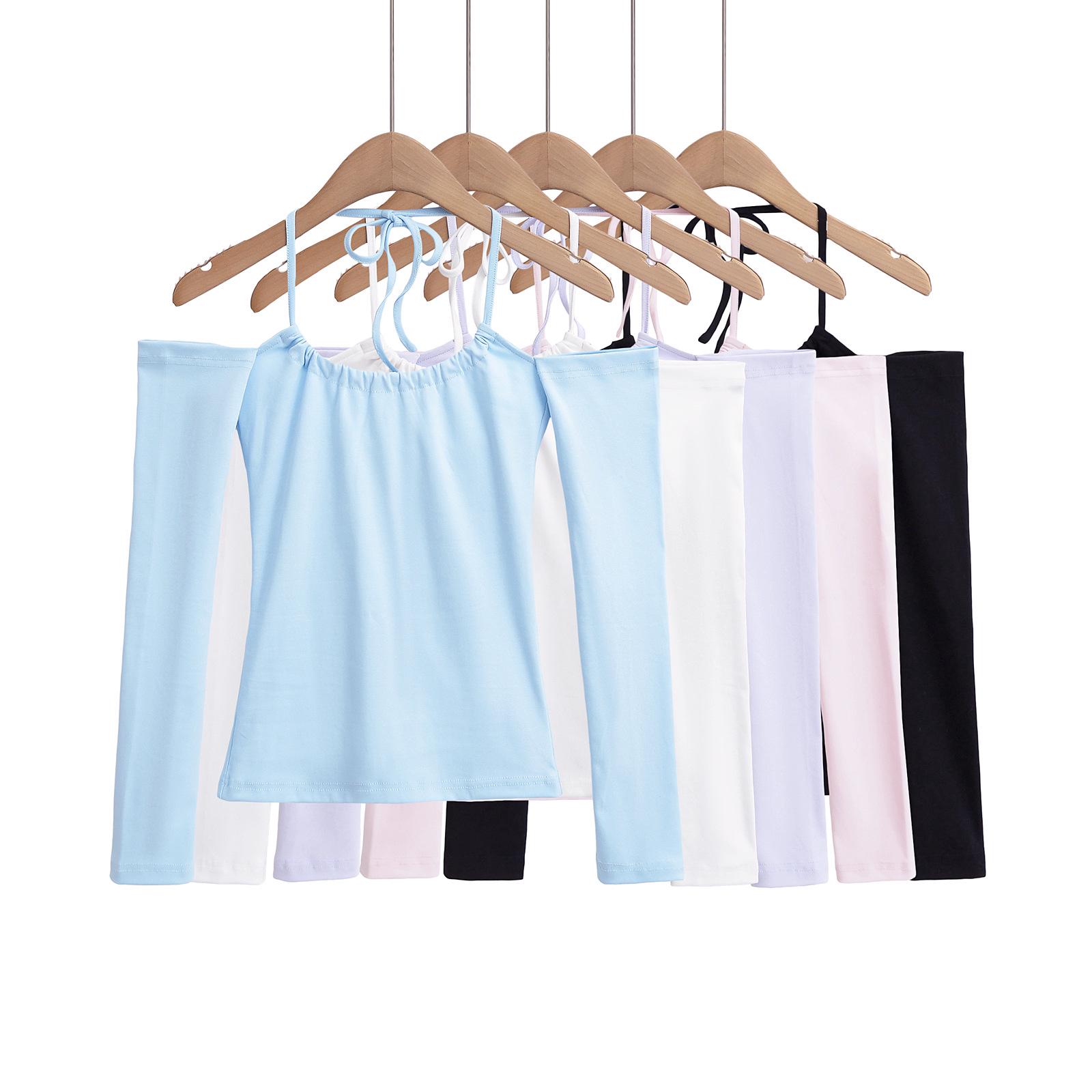 

Spicy Girl Off-Shoulder Halter Tie-Up Long-Sleeve Spring/Summer T-Shirt Large