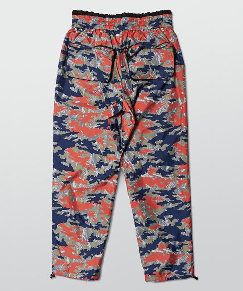 Zensai Camo Patch Color Block String Pants [Orange/Yellow]