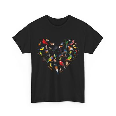 Birds Shirt, Heart Birding Birdwatching Lovers Women Men Cute Shirt