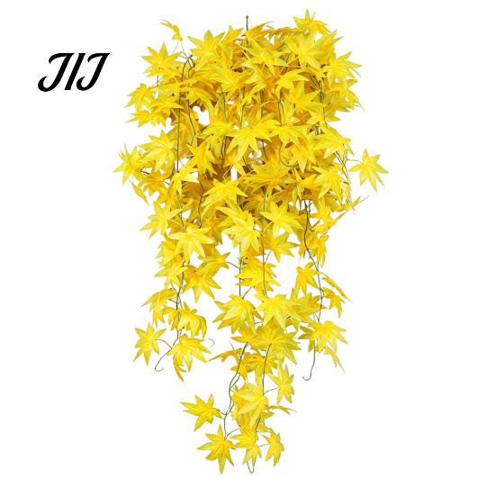 Decorative Hanging Vines for Store Display 5?Fork Artificial Maple Leaf Vine, Fake Foliage Wall Indoor Greenery Living Room Plant, Simulated