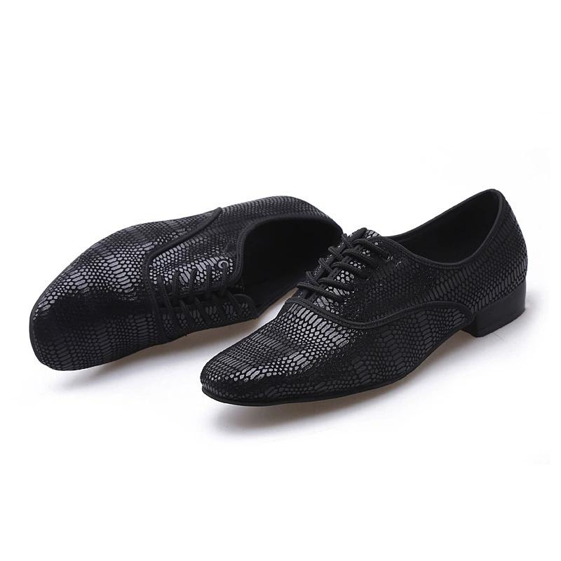 Breathable Tango Dance Shoes Men Latin Dance Shoes Snakeskin Sneakers Leather Jazz Modern Ballroom Dancing Sports Shoes Man
