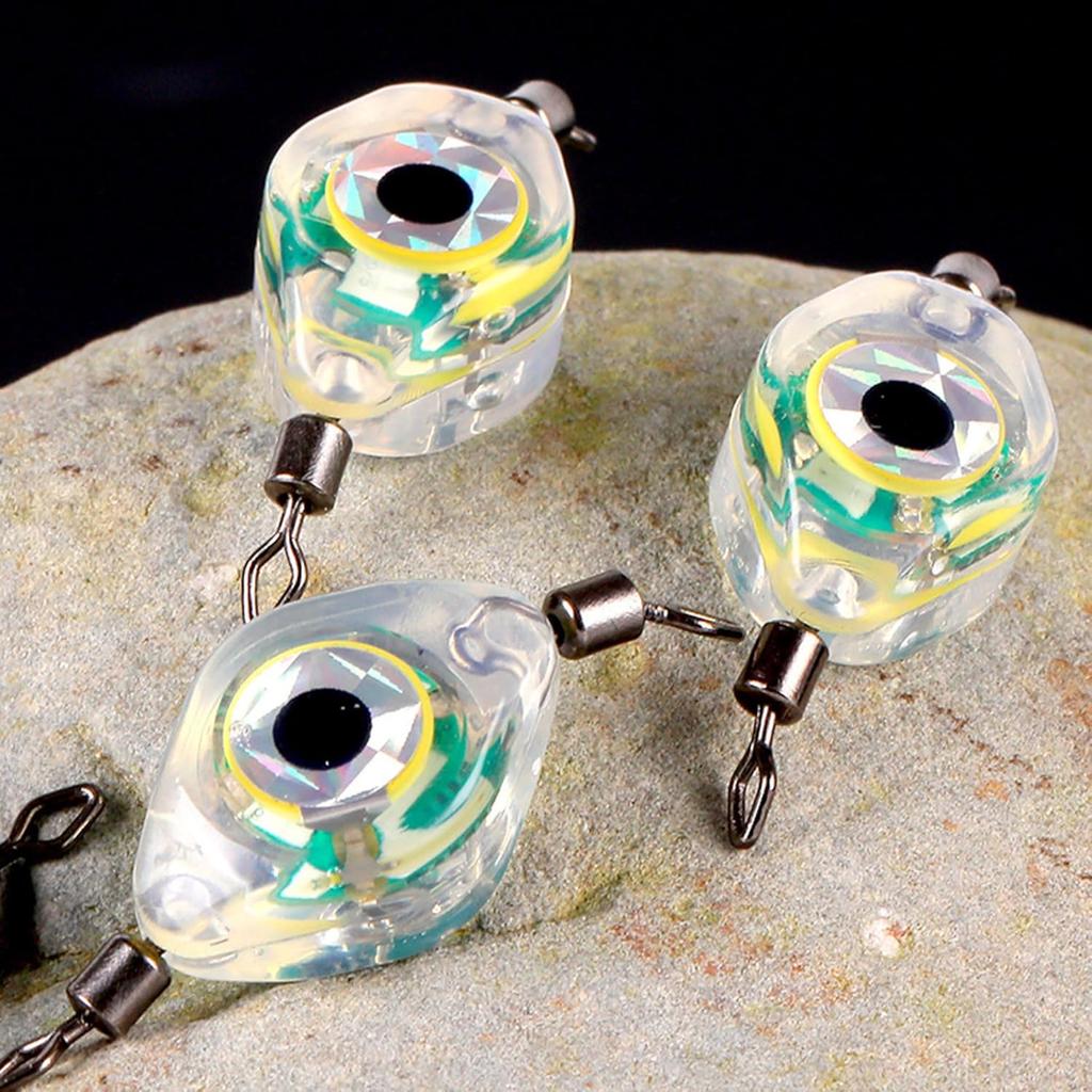 Fishing Lure Light Deep Drop Underwater Green Fishing Light for at Night, Water-Triggered Designed Bait Light,Attractive Light Saltwater Freshwater