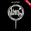 50-Piece Happy Birthday Acrylic Cake Decoration Inserts - Creative English Design for Prosperity, Health, and Longevity