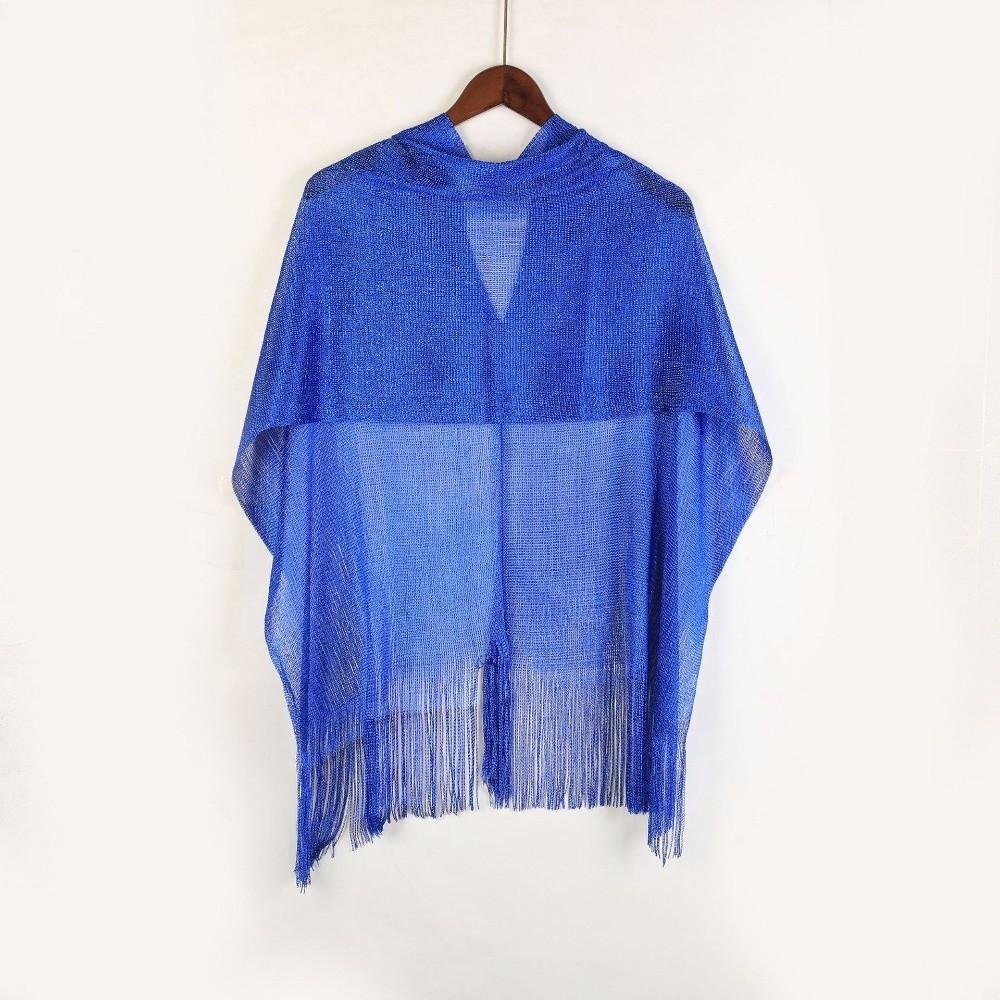 Gold Silver Shiny Silk Shawl Lace Tassel Fashion Hijab Fashion Evening Dress Scarf  Summer Wear