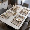 12x18 Inch Washable Cotton Linen Heat Insulation Dining Pads Stain Resistant Home Kitchen Restaurant Cafe Party Wedding Decor Rectangular Placemats
