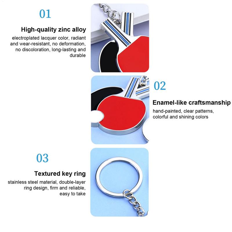 1PC Table Tennis Key Chain Pendant Simulation Mini Table Tennis Racket Key Ring Bag Pendant Decoration Souvenir Gift