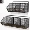 Carbon Steel Kitchen Storage Basket Wall Mounted Onion Ginger Garlic Shelf  Living Room