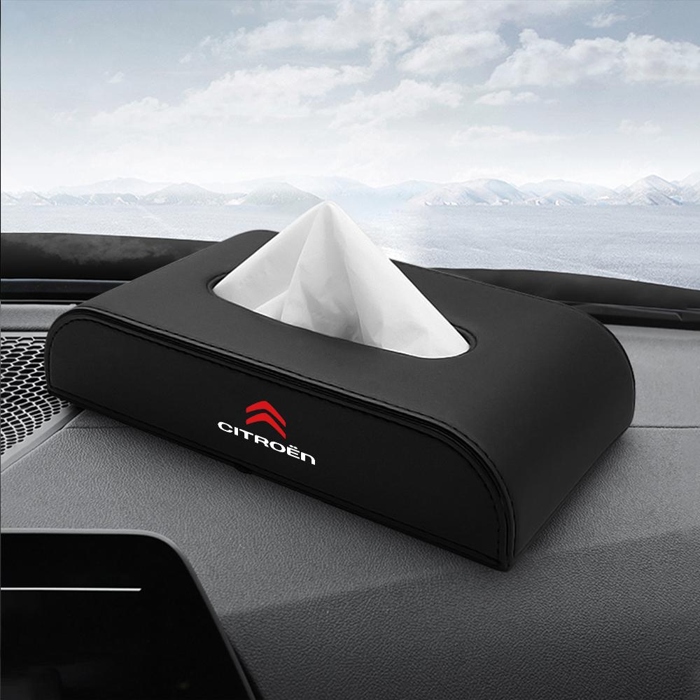 PU Leather Car Tissue Box Magnetic Absorption Box Accessories For Citroen C1 C2 C3 Grand C4 Picasso C4L VTS C-ELYSEE C3-XR DS