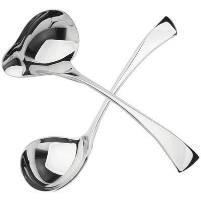 M-Modern-2Pcs Small Gravy Ladle, Sauce Ladle, Sauce Ladle With Pouring Spout, Stainless Steel Mini Ladle, Dishwasher Safe Silver