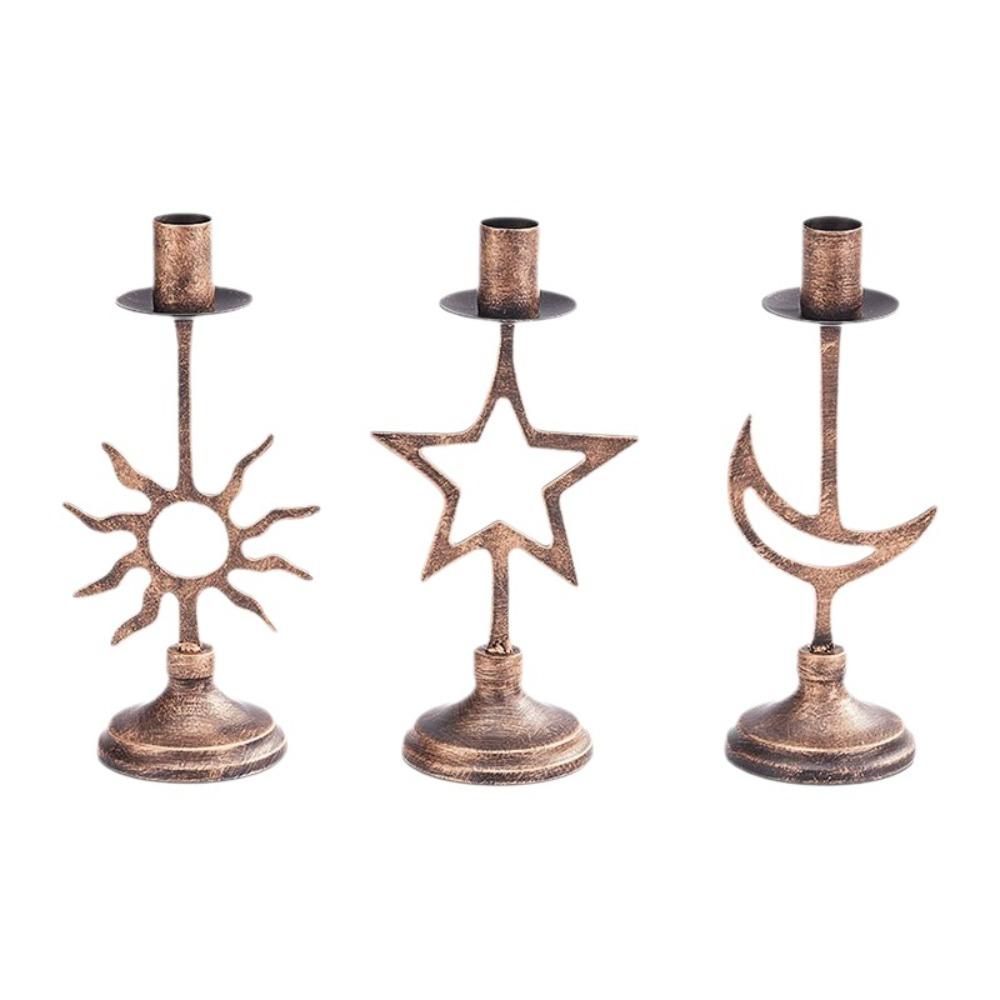 Vintage Stars Candle Holder Handicraft Hollow Candle Holders Modern Candle Stand  Dining Table